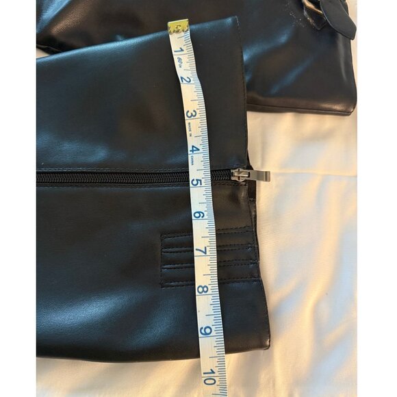 Extra Wide Calf Knee High Black Faux Leather Women's Sz 10W Biker Style NIB - Picture 2 of 7